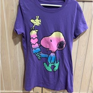 PEANUTS girl’s purple tee rainbow ice cream